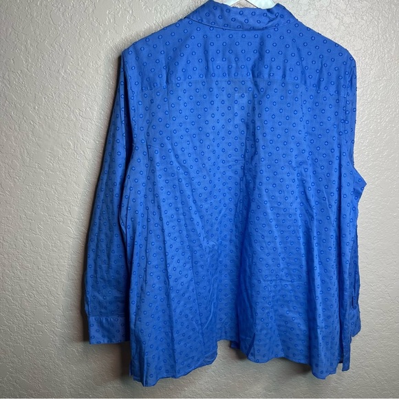 NWT Talbots Long Sleeve Blue Button Down Top - Picture 7 of 8